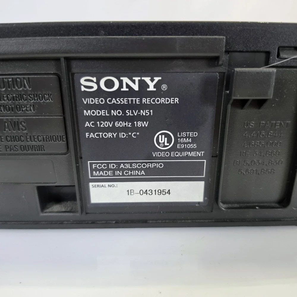 Sony SLV-N51 4-Head HiFi Stereo VHS VCR Player Recorder Bundle w/ Remote Tested